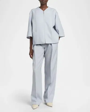 Jil Sander Pleated Wool Straight-Leg Pants | Thumbnail 6 Jil Sander Pleated Wool Straight-Leg Pants | Thumbnail 6