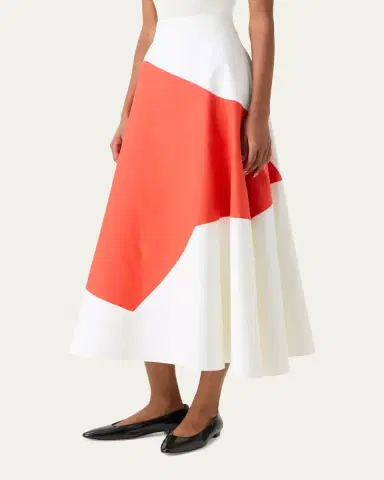 Akris Patchwork Cotton Midi A-Line Skirt | Thumbnail 3 Akris Patchwork Cotton Midi A-Line Skirt | Thumbnail 3