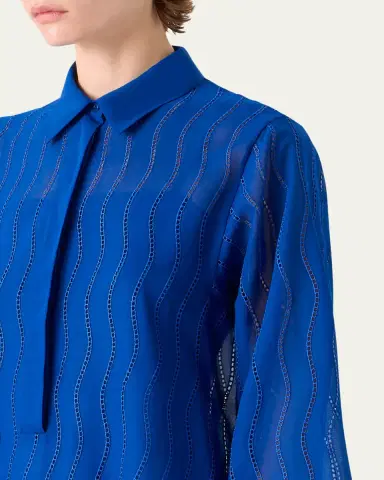 Akris Wave Broderie Anglaise Cotton Voile Midi Shirtdress | Thumbnail 5 Akris Wave Broderie Anglaise Cotton Voile Midi Shirtdress | Thumbnail 5