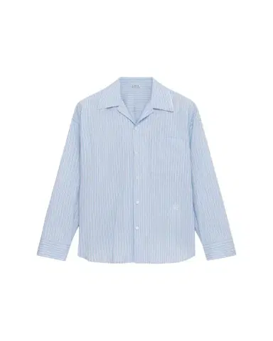 Loewe Men's Stripe Poplin Elastic-Hem Button-Down Shirt | Thumbnail 1 Loewe Men's Stripe Poplin Elastic-Hem Button-Down Shirt | Thumbnail 1