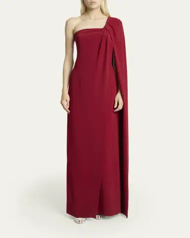 Givenchy Twisted One-Shoulder Cape Gown | Thumbnail 2 Givenchy Twisted One-Shoulder Cape Gown | Thumbnail 2