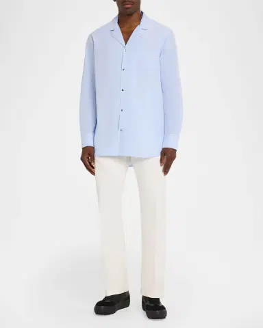 Moncler Men's Fil-a-Fil Cotton Long-Sleeve Shirt | Thumbnail 6 Moncler Men's Fil-a-Fil Cotton Long-Sleeve Shirt | Thumbnail 6