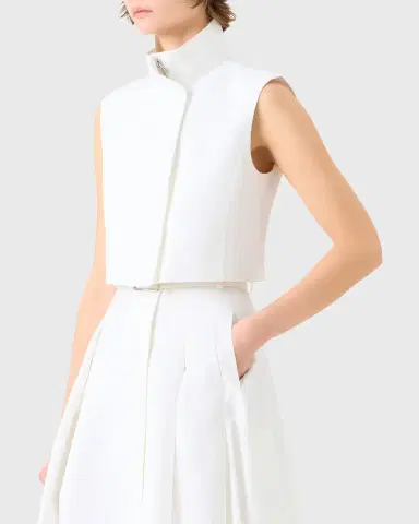 Akris Hester Short Stand-Collar Cotton Gilet | Thumbnail 8 Akris Hester Short Stand-Collar Cotton Gilet | Thumbnail 8