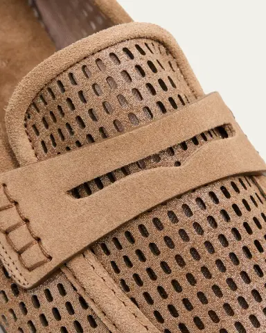 Brunello Cucinelli Perforated Suede-Trim Penny Loafers | Thumbnail 3 Brunello Cucinelli Perforated Suede-Trim Penny Loafers | Thumbnail 3