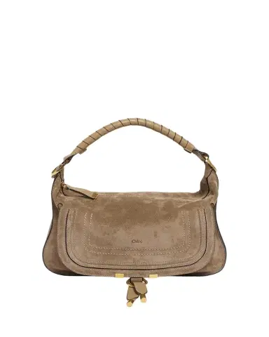 Chloé Marcie Medium Saddle Shoulder Bag in Suede | Thumbnail 1 Chloé Marcie Medium Saddle Shoulder Bag in Suede | Thumbnail 1