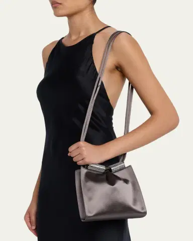 Giorgio Armani Satin Shoulder Bag with Rhinestone Detail | Thumbnail 2 Giorgio Armani Satin Shoulder Bag with Rhinestone Detail | Thumbnail 2