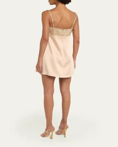 Retrofête Shyla Crystal Satin Mini Dress | Thumbnail 3 Retrofête Shyla Crystal Satin Mini Dress | Thumbnail 3