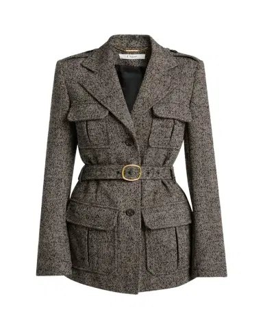 Chloé Wool Chevron Belted Utility Jacket | Thumbnail 1 Chloé Wool Chevron Belted Utility Jacket | Thumbnail 1