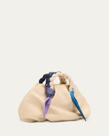 Hereu Bombon Foulard Ruched Leather Top-Handle Bag | Thumbnail 3 Hereu Bombon Foulard Ruched Leather Top-Handle Bag | Thumbnail 3