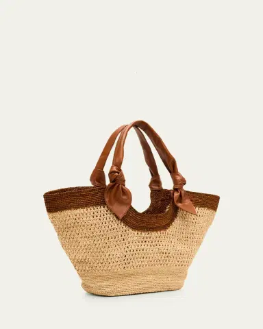HEREU Fonol Bicolor Crochet Raffia Tote Bag | Thumbnail 3 HEREU Fonol Bicolor Crochet Raffia Tote Bag | Thumbnail 3