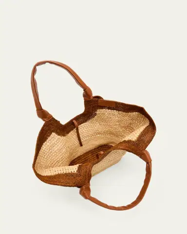 HEREU Fonol Bicolor Crochet Raffia Tote Bag | Thumbnail 4 HEREU Fonol Bicolor Crochet Raffia Tote Bag | Thumbnail 4