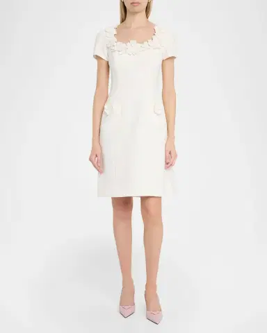 Rickie Freeman for Teri Jon Floral Applique Crepe Mini Dress | Thumbnail 6 Rickie Freeman for Teri Jon Floral Applique Crepe Mini Dress | Thumbnail 6