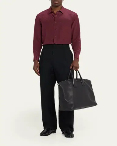 Saint Laurent Men's Grained Leather Bowling Tote Bag | Thumbnail 5 Saint Laurent Men's Grained Leather Bowling Tote Bag | Thumbnail 5