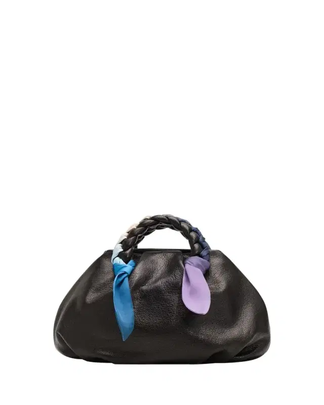 Bombon Foulard Ruched Leather Top-Handle Bag Bombon Foulard Ruched Leather Top-Handle Bag