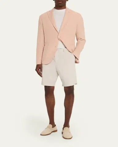 Boglioli Men's Linen and Wool Herringbone Single-Breasted Blazer | Thumbnail 2 Boglioli Men's Linen and Wool Herringbone Single-Breasted Blazer | Thumbnail 2