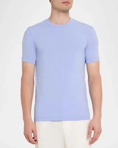 Giorgio Armani Men's Solid Viscose Stretch Jersey T-Shirt | Thumbnail 8 Giorgio Armani Men's Solid Viscose Stretch Jersey T-Shirt | Thumbnail 8