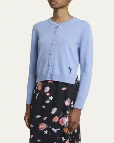 Erdem Cashmere Crewneck Cardigan | Thumbnail 4 Erdem Cashmere Crewneck Cardigan | Thumbnail 4