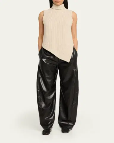 Nanushka Fennec Sleeveless Asymmetric Turtleneck Sweater | Thumbnail 2 Nanushka Fennec Sleeveless Asymmetric Turtleneck Sweater | Thumbnail 2