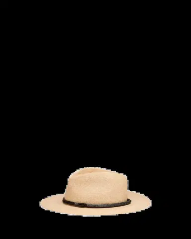 Brunello Cucinelli Straw Fedora with Precious Leather Band | Thumbnail 2 Brunello Cucinelli Straw Fedora with Precious Leather Band | Thumbnail 2