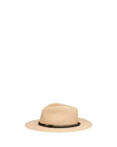Brunello Cucinelli Straw Fedora with Precious Leather Band | Thumbnail 1 Brunello Cucinelli Straw Fedora with Precious Leather Band | Thumbnail 1