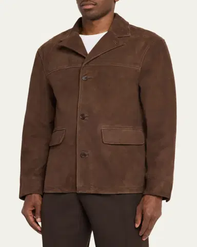 OFFICINE GÉNÉRALE Suede Button-Front Jacket | Thumbnail 4 OFFICINE GÉNÉRALE Suede Button-Front Jacket | Thumbnail 4