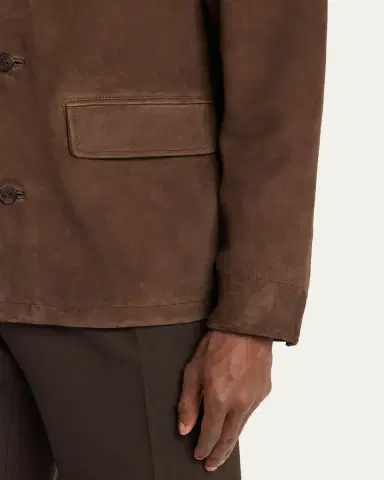 OFFICINE GÉNÉRALE Suede Button-Front Jacket | Thumbnail 5 OFFICINE GÉNÉRALE Suede Button-Front Jacket | Thumbnail 5