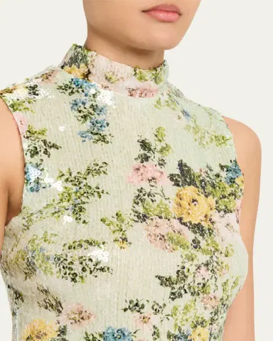 Brandon Maxwell The Piper Floral Paillette Top | Thumbnail 5 Brandon Maxwell The Piper Floral Paillette Top | Thumbnail 5