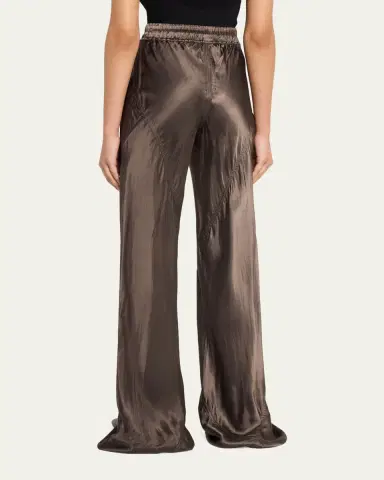 Rick Owens Drawstring Bias Satin Wide-Leg Pants | Thumbnail 3 Rick Owens Drawstring Bias Satin Wide-Leg Pants | Thumbnail 3