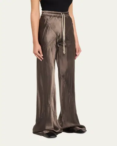 Rick Owens Drawstring Bias Satin Wide-Leg Pants | Thumbnail 4 Rick Owens Drawstring Bias Satin Wide-Leg Pants | Thumbnail 4