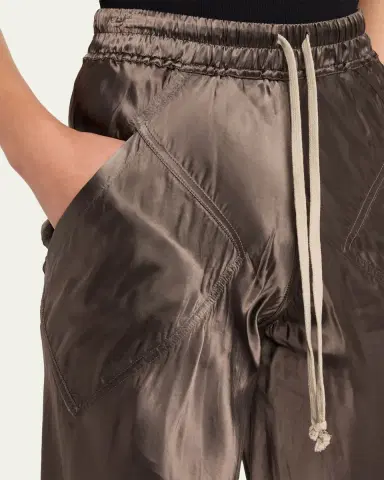 Rick Owens Drawstring Bias Satin Wide-Leg Pants | Thumbnail 5 Rick Owens Drawstring Bias Satin Wide-Leg Pants | Thumbnail 5