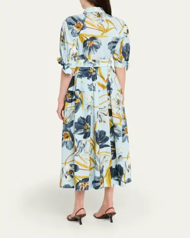 Cara Cara Caro Printed Short-Sleeve Midi Dress | Thumbnail 3 Cara Cara Caro Printed Short-Sleeve Midi Dress | Thumbnail 3