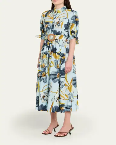 Cara Cara Caro Printed Short-Sleeve Midi Dress | Thumbnail 4 Cara Cara Caro Printed Short-Sleeve Midi Dress | Thumbnail 4