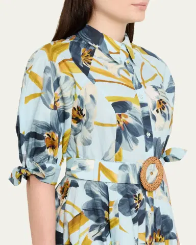 Cara Cara Caro Printed Short-Sleeve Midi Dress | Thumbnail 5 Cara Cara Caro Printed Short-Sleeve Midi Dress | Thumbnail 5