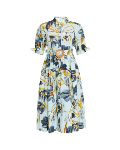 Cara Cara Caro Printed Short-Sleeve Midi Dress | Thumbnail 1 Cara Cara Caro Printed Short-Sleeve Midi Dress | Thumbnail 1