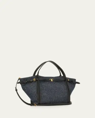 Tod's Small Timeless T Belted Cotton Shopping Tote Bag | Thumbnail 2 Tod's Small Timeless T Belted Cotton Shopping Tote Bag | Thumbnail 2
