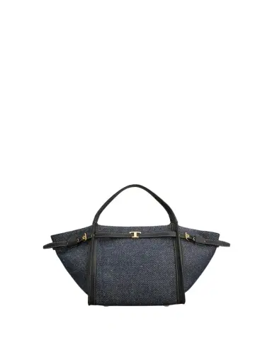 Tod's Small Timeless T Belted Cotton Shopping Tote Bag | Thumbnail 1 Tod's Small Timeless T Belted Cotton Shopping Tote Bag | Thumbnail 1