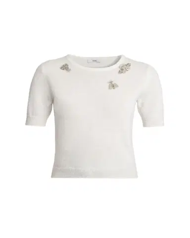 Erdem Crystal Bug Embellished Alpaca Knit Short-Sleeve Sweater | Thumbnail 1 Erdem Crystal Bug Embellished Alpaca Knit Short-Sleeve Sweater | Thumbnail 1