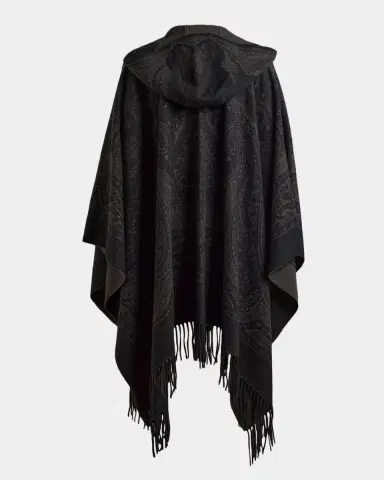 Etro Hooded Paisley Jacquard Wool Cape | Thumbnail 3 Etro Hooded Paisley Jacquard Wool Cape | Thumbnail 3