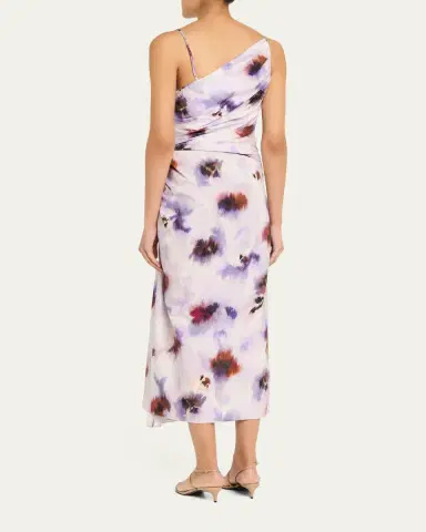 A.L.C. Juno Asymmetric Floral Midi Dress | Thumbnail 3 A.L.C. Juno Asymmetric Floral Midi Dress | Thumbnail 3