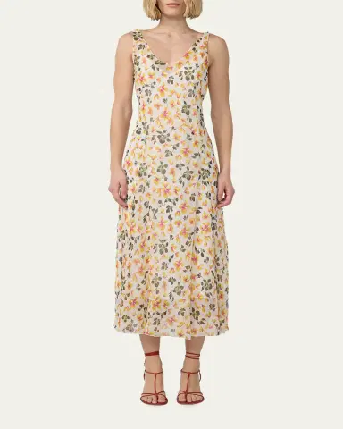 Diane von Furstenberg Jules Shimmer Floral-Print Midi Dress | Thumbnail 4 Diane von Furstenberg Jules Shimmer Floral-Print Midi Dress | Thumbnail 4