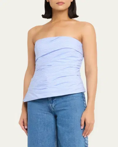 SIMKHAI Emerson Ruched Strapless Top | Thumbnail 4 SIMKHAI Emerson Ruched Strapless Top | Thumbnail 4