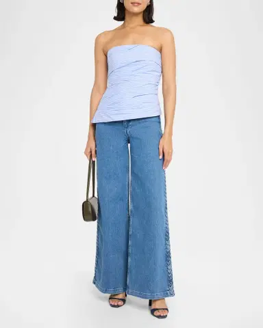 SIMKHAI Emerson Ruched Strapless Top | Thumbnail 6 SIMKHAI Emerson Ruched Strapless Top | Thumbnail 6