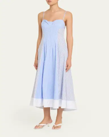 SIMKHAI Chamberlain Striped Cotton Midi Dress | Thumbnail 4 SIMKHAI Chamberlain Striped Cotton Midi Dress | Thumbnail 4