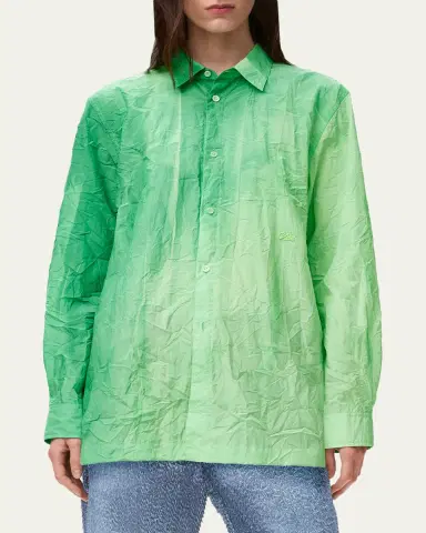 Loewe Ombre Crinkled Cotton Button-Down Shirt | Thumbnail 3 Loewe Ombre Crinkled Cotton Button-Down Shirt | Thumbnail 3