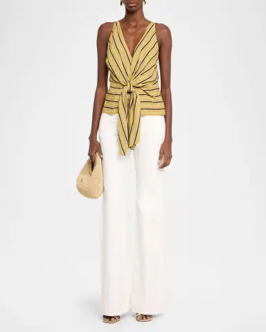 A.L.C. Elle Stripe Sleeveless Tie-Front Top | Thumbnail 6 A.L.C. Elle Stripe Sleeveless Tie-Front Top | Thumbnail 6