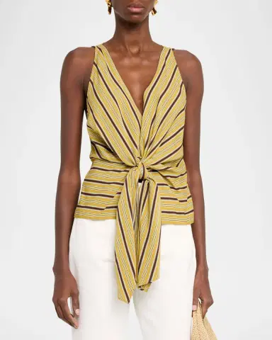 A.L.C. Elle Stripe Sleeveless Tie-Front Top | Thumbnail 8 A.L.C. Elle Stripe Sleeveless Tie-Front Top | Thumbnail 8