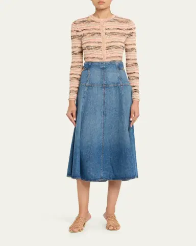 Ulla Johnson Brigette Denim Midi Skirt | Thumbnail 2 Ulla Johnson Brigette Denim Midi Skirt | Thumbnail 2