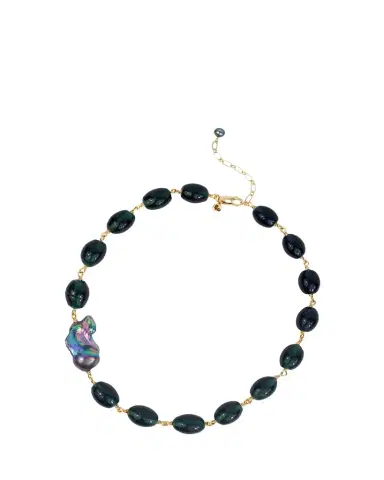 Presley Oldham Dusk Necklace with Baroque Pearls and Indian Glass | Thumbnail 1 Presley Oldham Dusk Necklace with Baroque Pearls and Indian Glass | Thumbnail 1