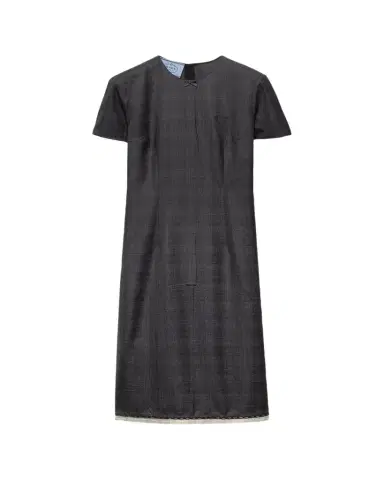 Prada Checkered Wool Short-Sleeve Dress | Thumbnail 1 Prada Checkered Wool Short-Sleeve Dress | Thumbnail 1