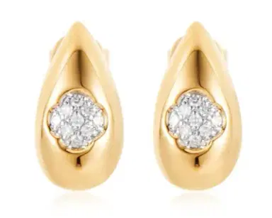 Wish Fine Jewelry 0.111ct Diamond 14K Gold Hoop Earrings | Thumbnail 1 Wish Fine Jewelry 0.111ct Diamond 14K Gold Hoop Earrings | Thumbnail 1